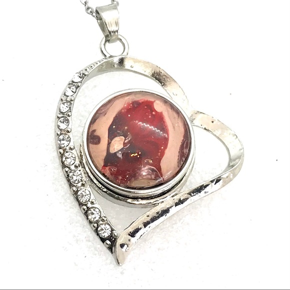 Heart Necklace Handmade 20mm snap SN20 - Picture 4 of 4